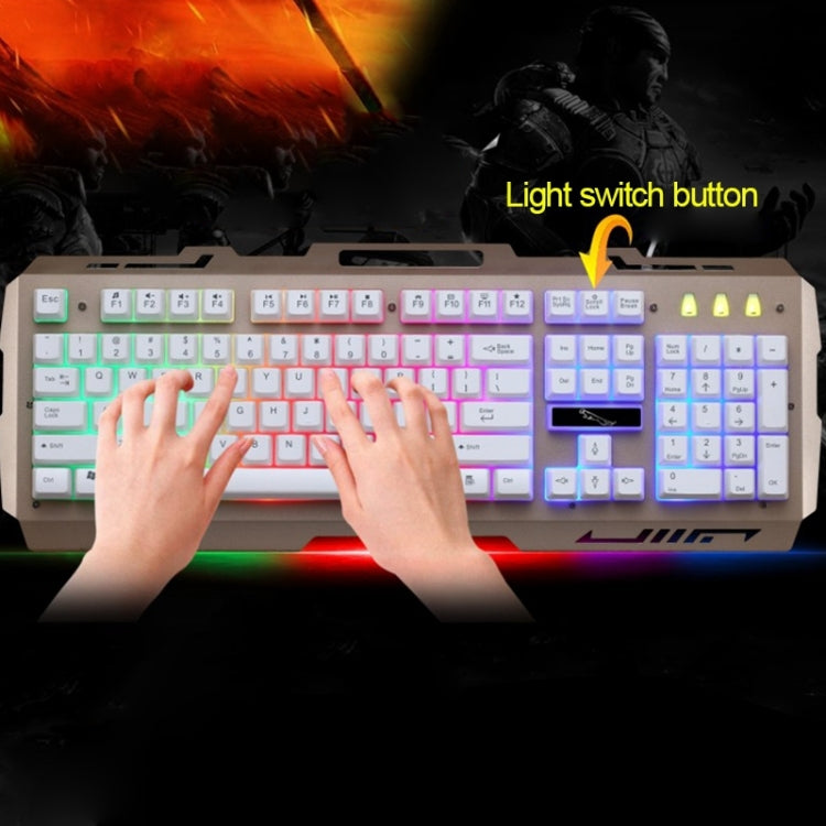 Chasing Leopard G700 USB RGB Backlight Wired Optical Gaming Mouse and Keyboard Set, Keyboard Cable Length: 1.35m, Mouse Cable Length: 1.3m(White)
