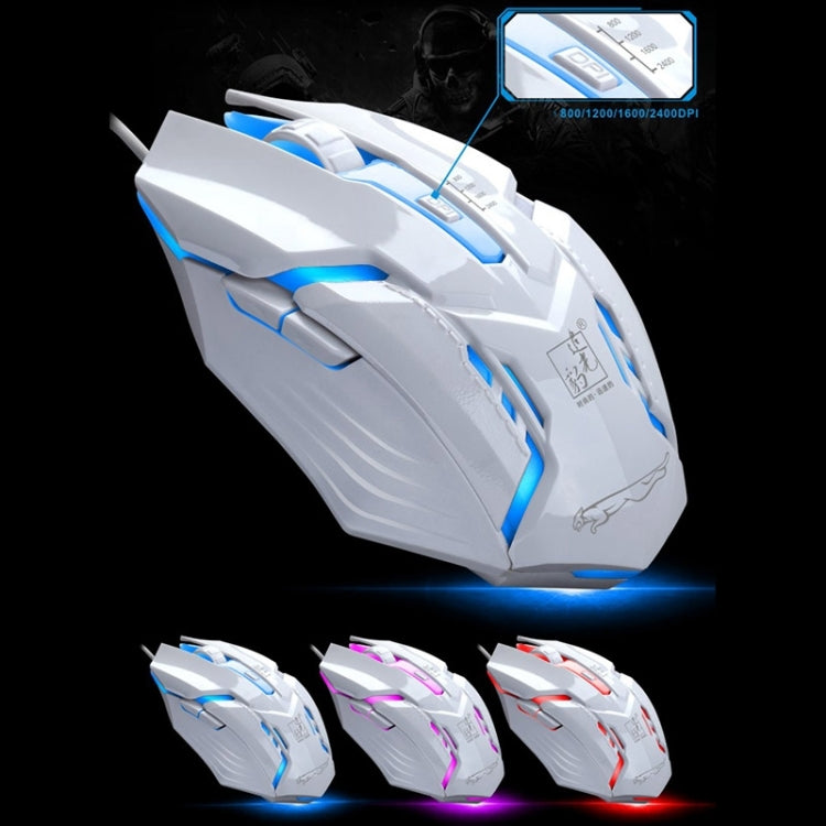 Chasing Leopard G700 USB RGB Backlight Wired Optical Gaming Mouse and Keyboard Set, Keyboard Cable Length: 1.35m, Mouse Cable Length: 1.3m(White)