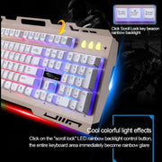 Chasing Leopard G700 USB RGB Backlight Wired Optical Gaming Mouse and Keyboard Set, Keyboard Cable Length: 1.35m, Mouse Cable Length: 1.3m(White)