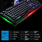Chasing Leopard G700 USB RGB Backlight Wired Optical Gaming Mouse and Keyboard Set, Keyboard Cable Length: 1.35m, Mouse Cable Length: 1.3m(White)