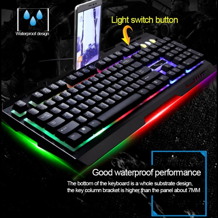 Chasing Leopard G700 USB RGB Backlight Wired Optical Gaming Mouse and Keyboard Set, Keyboard Cable Length: 1.35m, Mouse Cable Length: 1.3m(White)