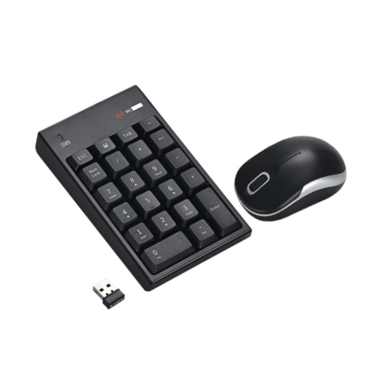 MC Saite MC-61CB 2.4GHz Wireless Mouse + 22 Keys Numeric Pan Keyboard with USB Receiver Set for Computer PC Laptop (Black)