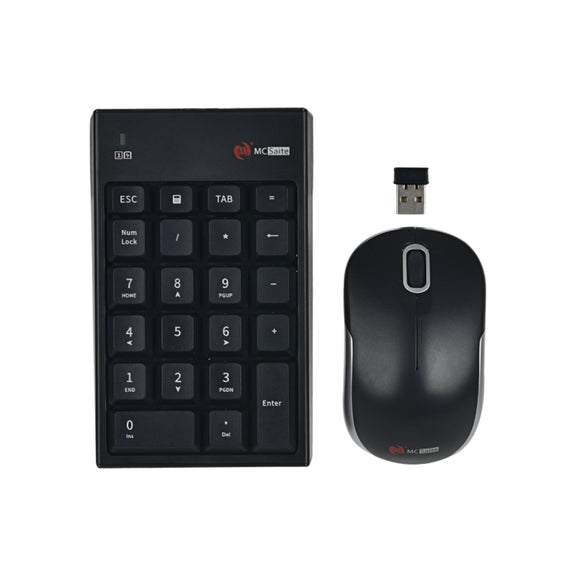 MC Saite MC-61CB 2.4GHz Wireless Mouse + 22 Keys Numeric Pan Keyboard with USB Receiver Set for Computer PC Laptop (Black)