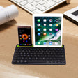 B908 Ultra-slim 78 Keys Bluetooth Wireless Keyboard with Concave Mobile Phone Holder (Black) - Wireless Keyboard by PMC TechLife | Online Shopping South Africa | PMC TechLife | Buy Now Pay Later Mobicred