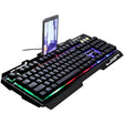 ZGB G700 104 Keys USB Wired Mechanical Feel Glowing Metal Panel Suspension Gaming Keyboard with Phone Holder(Black) - Wired Keyboard by PMC TechLife | Online Shopping South Africa | PMC TechLife | Buy Now Pay Later Mobicred