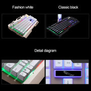 ZGB G700 104 Keys USB Wired Mechanical Feel Glowing Metal Panel Suspension Gaming Keyboard with Phone Holder(Gold)