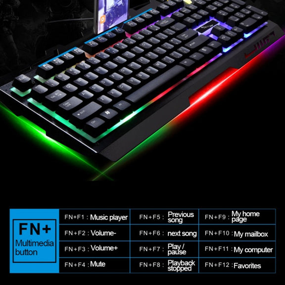 ZGB G700 104 Keys USB Wired Mechanical Feel Glowing Metal Panel Suspension Gaming Keyboard with Phone Holder(Gold)