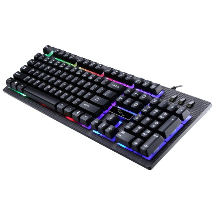 ZGB G20 1600 DPI Professional Wired Glowing Mechanical Feel Suspension Keyboard + Optical Mouse Kit for Laptop, PC(Black)