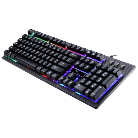 ZGB G20 1600 DPI Professional Wired Glowing Mechanical Feel Suspension Keyboard + Optical Mouse Kit for Laptop, PC(Black)