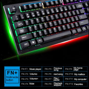 ZGB G20 1600 DPI Professional Wired Glowing Mechanical Feel Suspension Keyboard + Optical Mouse Kit for Laptop, PC(Black)