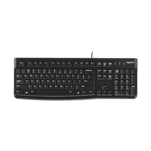 Logitech K120 USB Water-resistant Splash Wired Keyboard for Desktop Computers / Laptops(Black)