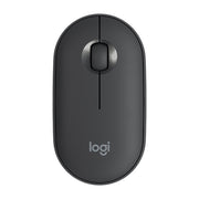 Logitech Pebble Cobblestone Shape Thin 3-keys 1000DPI Mute Wireless Bluetooth Optical Mouse, Wireless Range: 10m (Black)