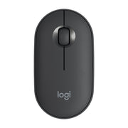 Logitech Pebble Cobblestone Shape Thin 3-keys 1000DPI Mute Wireless Bluetooth Optical Mouse, Wireless Range: 10m (Black)