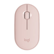 Logitech Pebble Cobblestone Shape Thin 3-keys 1000DPI Mute Wireless Bluetooth Optical Mouse, Wireless Range: 10m (Pink)