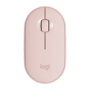 Logitech Pebble Cobblestone Shape Thin 3-keys 1000DPI Mute Wireless Bluetooth Optical Mouse, Wireless Range: 10m (Pink)