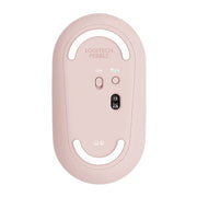 Logitech Pebble Cobblestone Shape Thin 3-keys 1000DPI Mute Wireless Bluetooth Optical Mouse, Wireless Range: 10m (Pink)