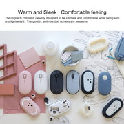 Logitech Pebble Cobblestone Shape Thin 3-keys 1000DPI Mute Wireless Bluetooth Optical Mouse, Wireless Range: 10m (Pink)