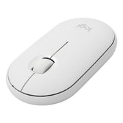Logitech Pebble Cobblestone Shape Thin 3-keys 1000DPI Mute Wireless Bluetooth Optical Mouse, Wireless Range: 10m (White)