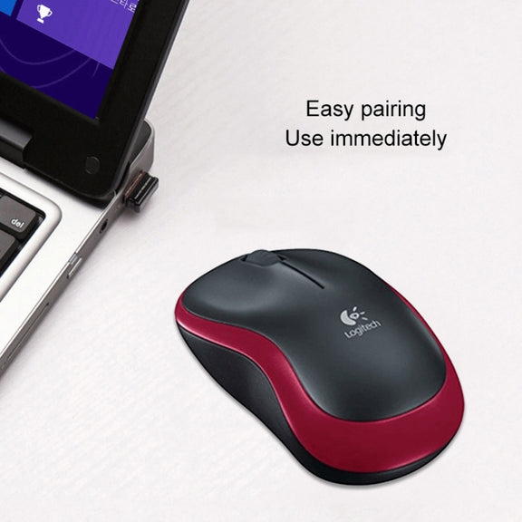 Logitech M185 2.4GHz 3-keys 1000DPI Wireless Optical Mouse, Wireless Range: 10m (Blue)