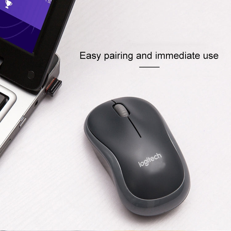 Logitech M186 Wireless Mouse Office Power Saving USB Laptop Desktop Computer Universal(Black Grey)