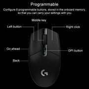 Logitech G304 LIGHTSPEED 12000 DPI 6 Programmable Buttons HERO Sensor Wireless Gaming Mouse (Black)