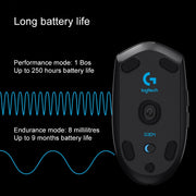Logitech G304 LIGHTSPEED 12000 DPI 6 Programmable Buttons HERO Sensor Wireless Gaming Mouse (Black)