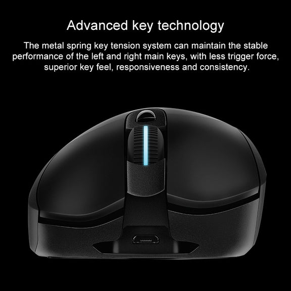 Logitech G703 LIGHTSPEED 16000 DPI 6 Programmable Buttons HERO 16K Sensor RGB Backlight Wireless Optical Gaming Mouse(Black)