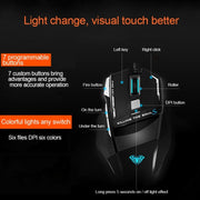 AULA Series SoulKiller II Colourful Light 7D Optical Competitive USB Wired Game Mouse, Maximum Resolution of 3500 DPI(Black)