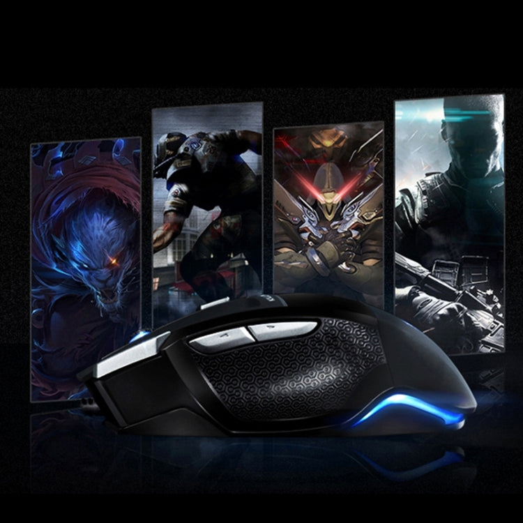 AULA Series SoulKiller II Colourful Light 7D Optical Competitive USB Wired Game Mouse, Maximum Resolution of 3500 DPI(Black)