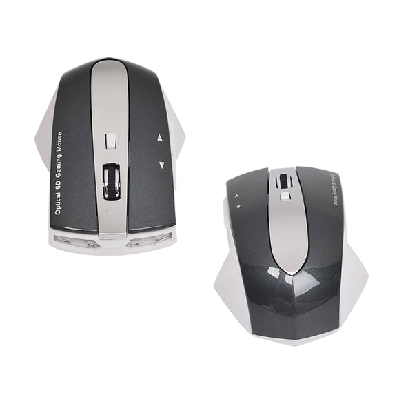 MZ-011 2.4GHz 1600DPI Wireless Rechargeable Optical Mouse with HUB Function(White + Royal Blue)