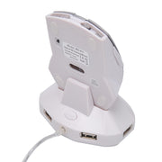 MZ-011 2.4GHz 1600DPI Wireless Rechargeable Optical Mouse with HUB Function(Silver)
