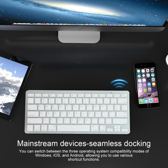 K09 Ultrathin 78 Keys Bluetooth 3.0 Wireless Keyboard (White)