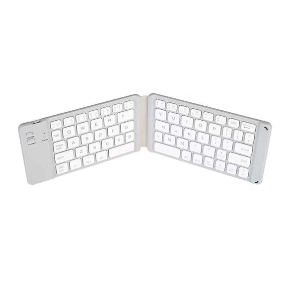 K018 USB Charging Foldable 67 Keys Bluetooth Wireless Keyboard (Silver)