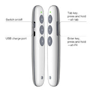 Doosl DSIT007 2.4GHz Rechargeable Powerpoint Presentation Wireless Cliker Remote Control Pen, Control Distance: 10m(White)