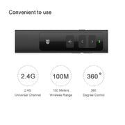 Doosl DSIT013 2.4GHz Rechargeable PowerPoint Presentation Remote Control Multi-functional Laser Pointer for PowerPoint / Keynote / Prezi, Control Distance: 100m(Black)
