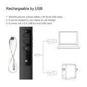 Doosl DSIT013 2.4GHz Rechargeable PowerPoint Presentation Remote Control Multi-functional Laser Pointer for PowerPoint / Keynote / Prezi, Control Distance: 100m(Black)