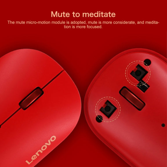 Lenovo Air Handle Lightweight Portable Mute Wireless Mouse, Blessing Mouse Version (Red)