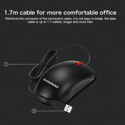 Lenovo M120 Pro Fashion Office Red Dot Wired Mouse (Black)
