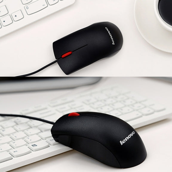 Lenovo M120 Pro Fashion Office Red Dot Wired Mouse (Black)