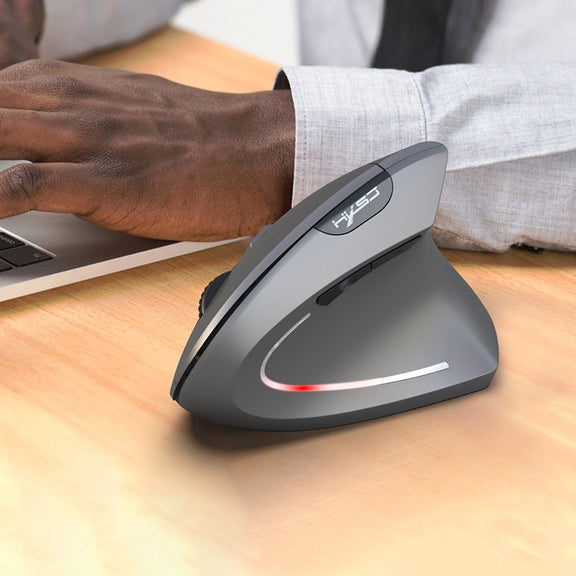 HXSJ T29 Bluetooth 3.0 Wireless Bluetooth 6-Keys 2400 DPI Adjustable Ergonomics Optical Vertical Mouse(Grey)