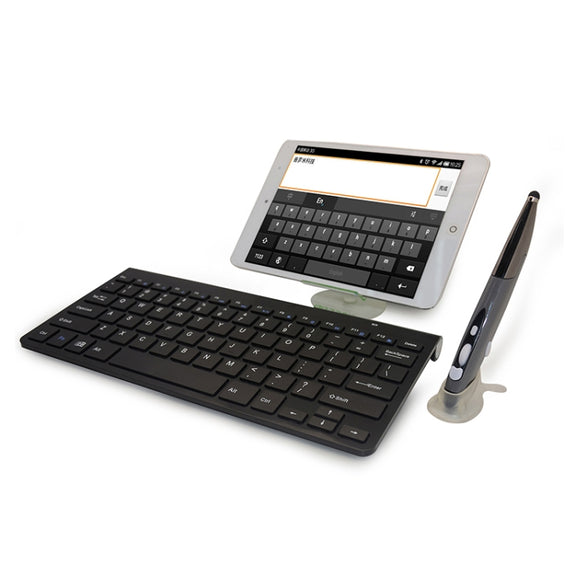 KM-909 2.4GHz Wireless Multimedia Keyboard + Wireless Optical Pen Mouse with USB Receiver Set for Computer PC Laptop, Random Pen Mouse Color Delivery(Black)