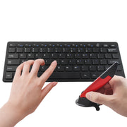 KM-808 2.4GHz Wireless Multimedia Keyboard + Wireless Optical Pen Mouse with USB Receiver Set for Computer PC Laptop, Random Pen Mouse Color Delivery(Black)