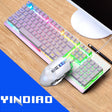 YINDIAO K002 USB Wired Mechanical Feel RGB Backlight Keyboard + Optical Mouse Set(White) - Wired Keyboard by YINDIAO | Online Shopping South Africa | PMC TechLife | Buy Now Pay Later Mobicred
