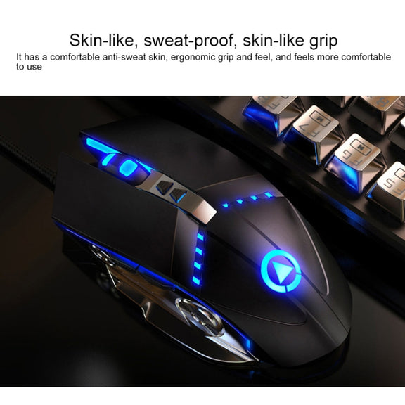 YINDIAO K002 USB Wired Mechanical Feel RGB Backlight Keyboard + Optical Silent Mouse Set(Black)