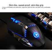 YINDIAO K002 USB Wired Mechanical Feel Orange Backlight Keyboard + Optical Mouse + Headset Set(Black)