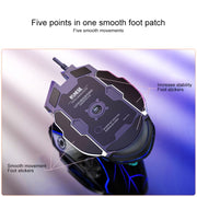 YINDIAO K002 USB Wired Mechanical Feel RGB Backlight Keyboard + Optical Mouse + Headset Set(White)