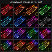 YINDIAO K002 USB Wired Mechanical Feel Sound Control RGB Backlight Keyboard + Optical Silent Mouse + Headset Set(Black)