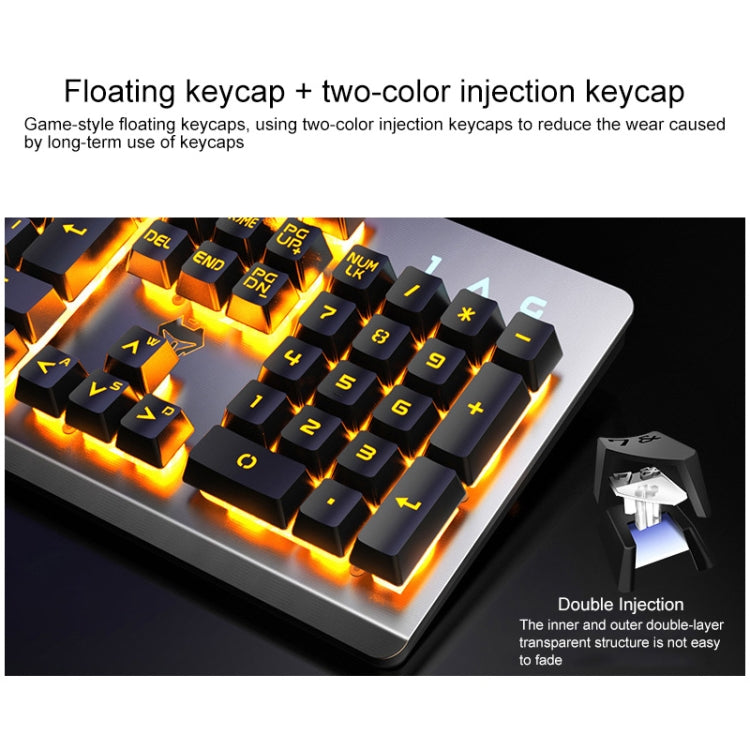 YINDIAO K002 USB Wired Mechanical Feel Sound Control RGB Backlight Keyboard + Optical Silent Mouse + Headset Set(Black)