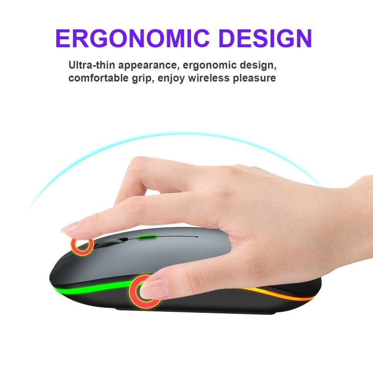 HXSJ M40 4 Key 2.4G Colorful Wireless Silent Mouse (Black)