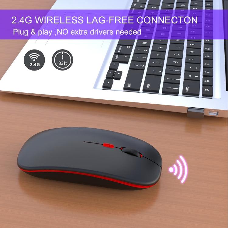 HXSJ M40 4 Key 2.4G Colorful Wireless Silent Mouse (Black)